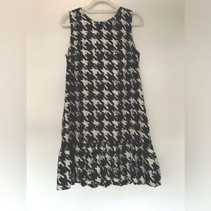 J.Crew Silk Flounce Houndstooth Dress, Size 10